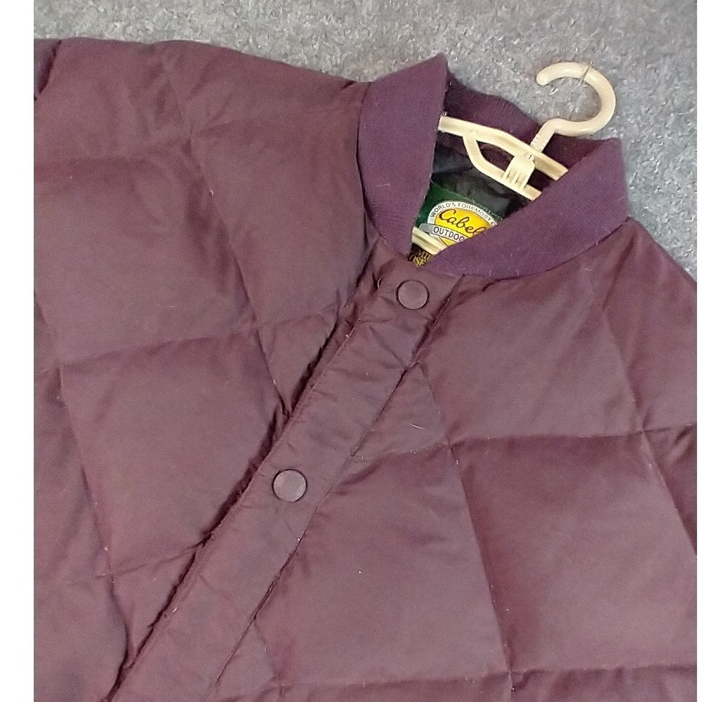 Cabelas‎ Premier Northern Goose Down Puffer Jacket Mens XL Burgundy Quilt Bomber